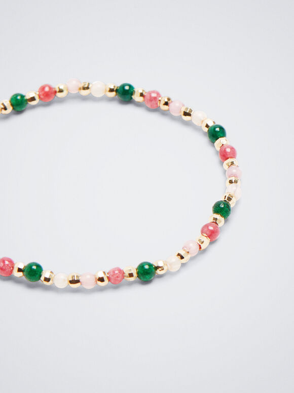 Pulseira elástica com pedra - Multicolorida