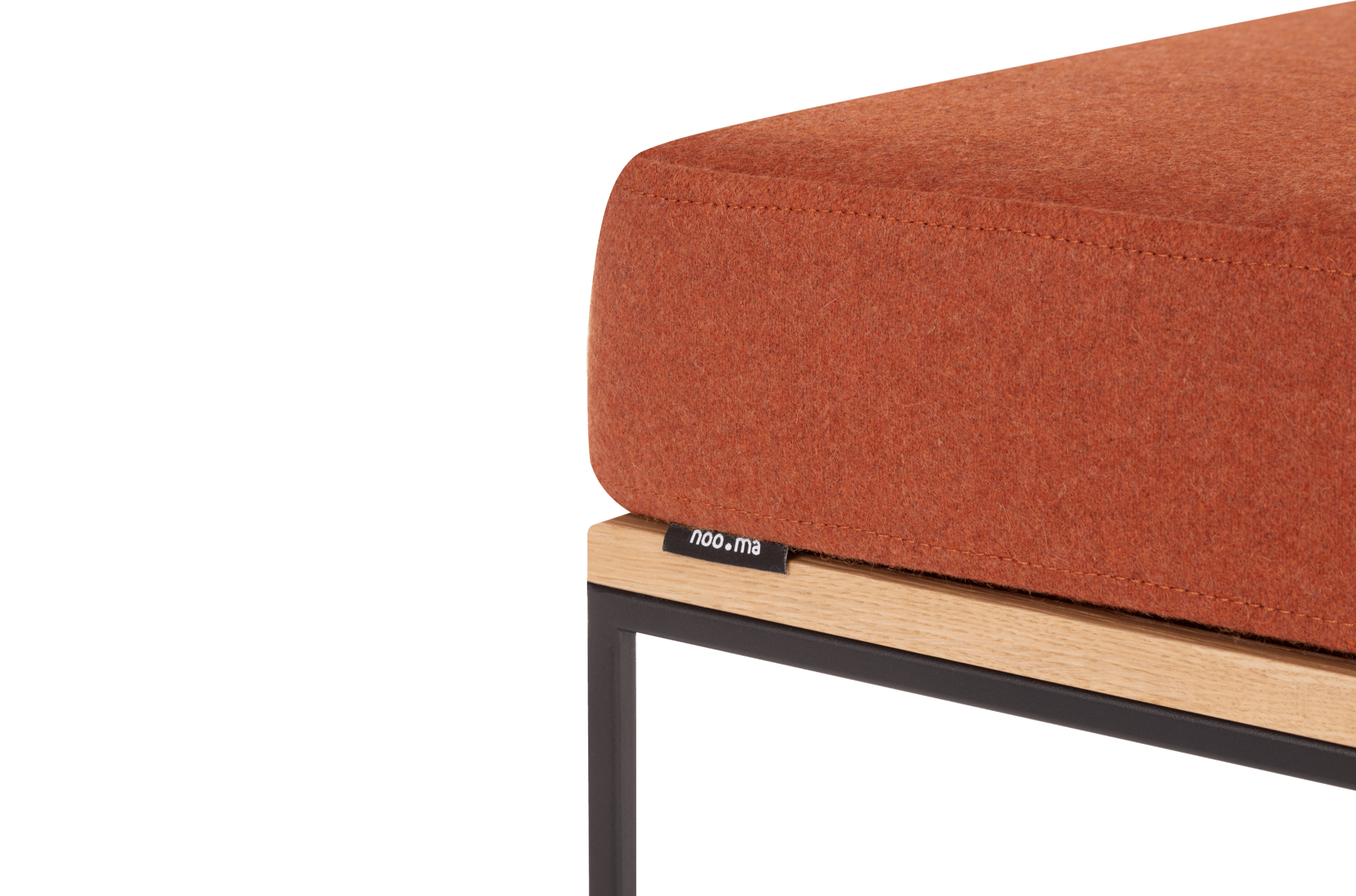 noo.ma FEO Poef - Oak | Terracotta Wool