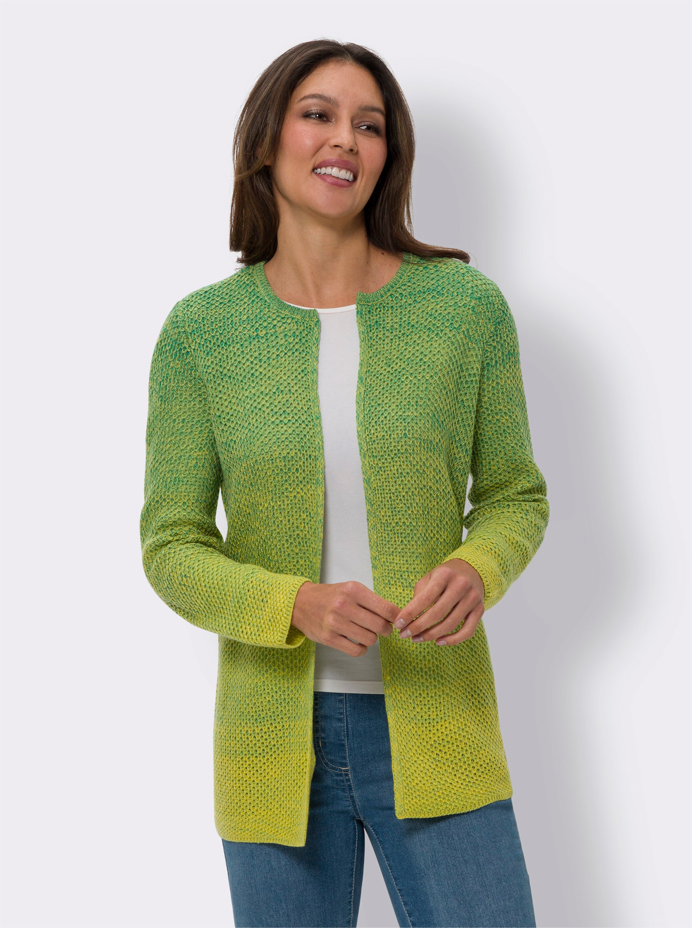 Long-Strickjacke