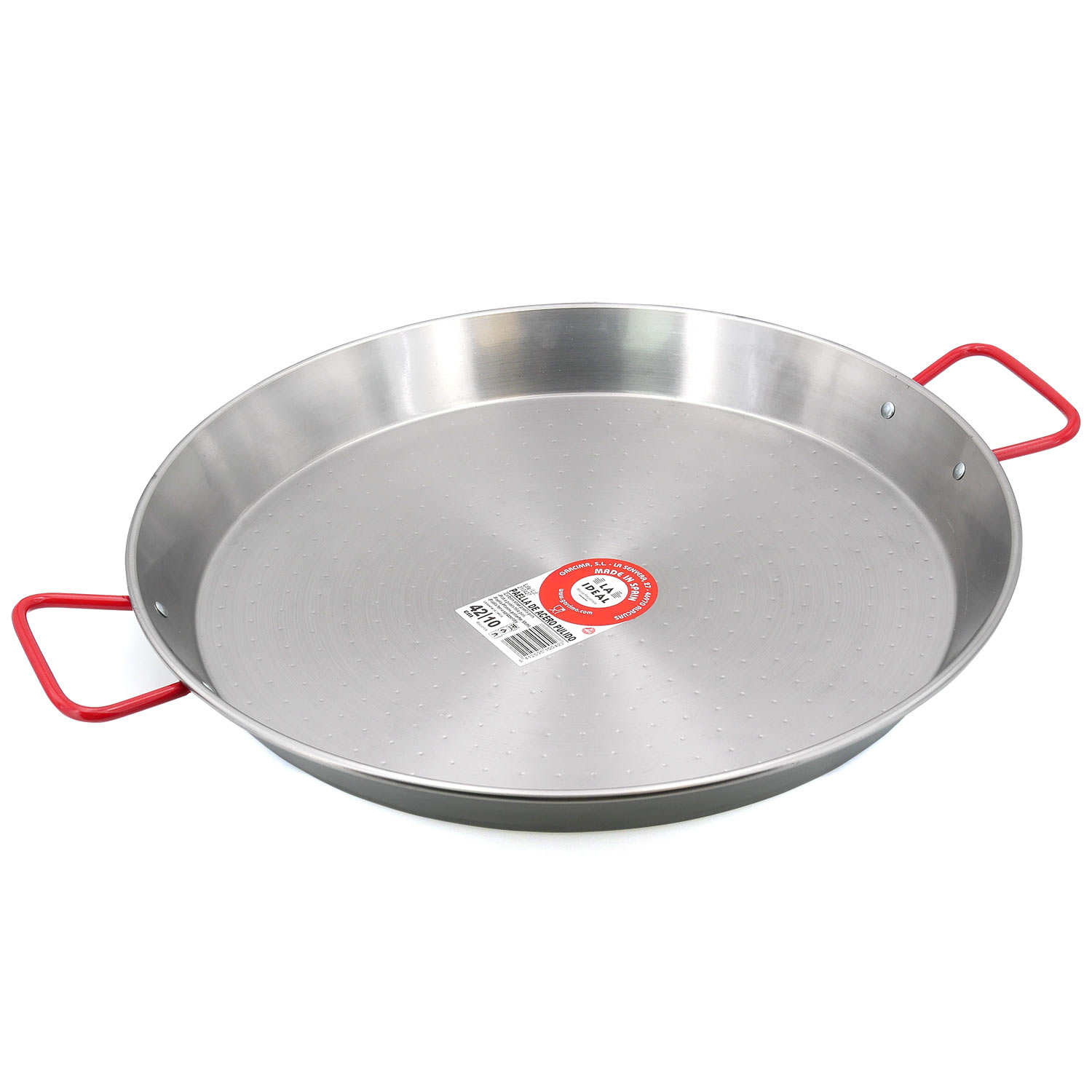 Plat à paella en acier poli - 10 portions (42cm)