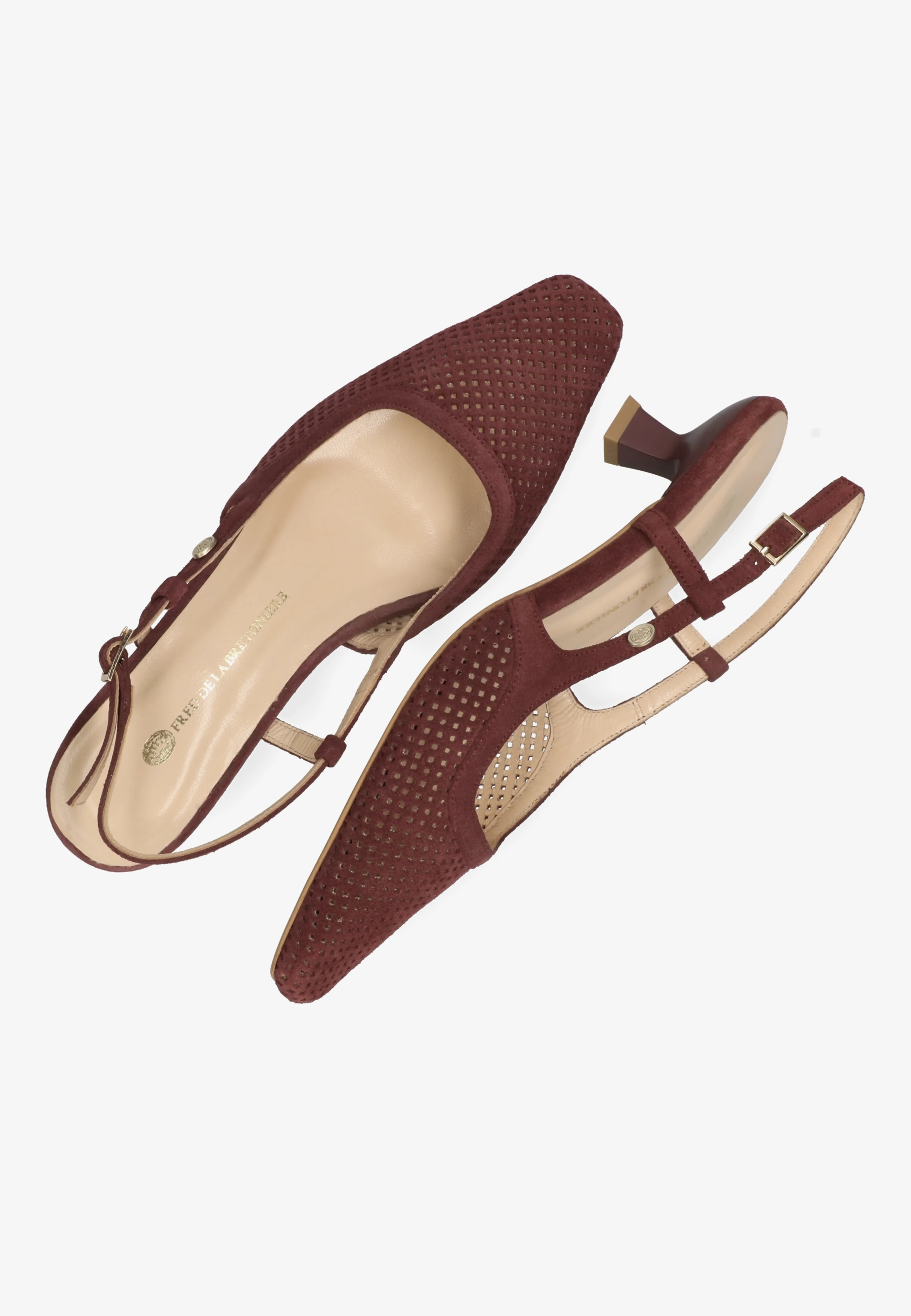 CARLY SLING Perfo suede Burgundy Red