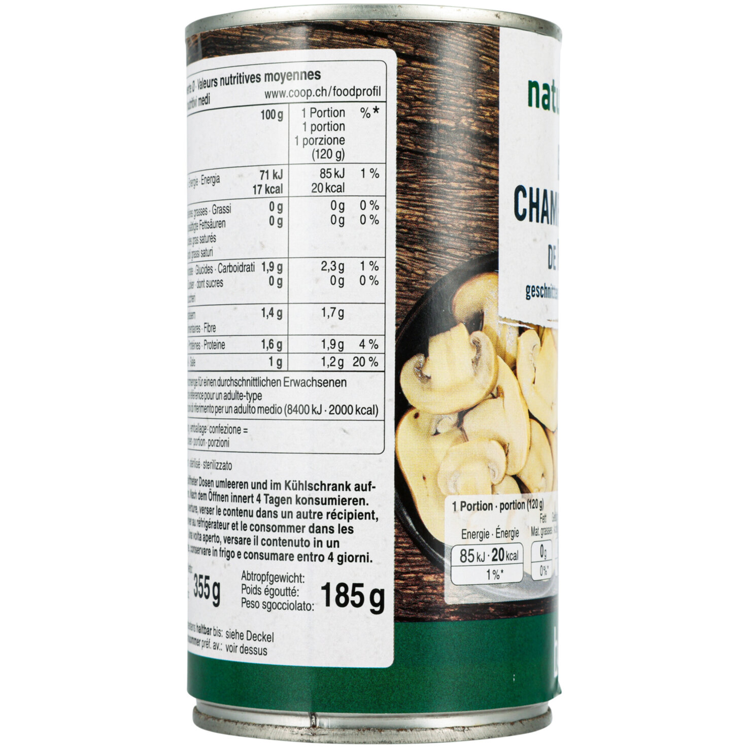 Naturaplanb Bio Champignons geschnitten