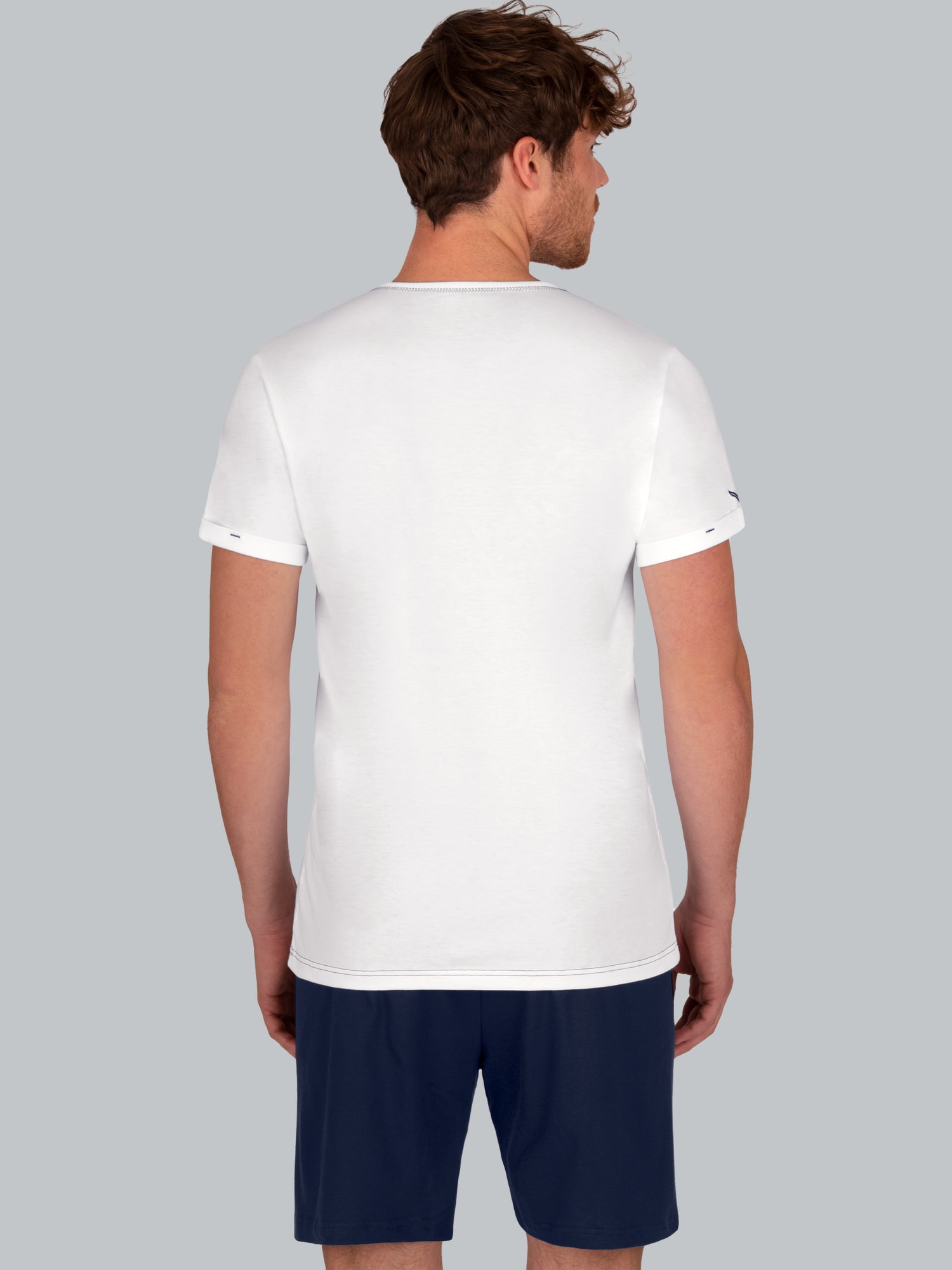 Kurzer Schlafanzug aus Biobaumwolle (kbA) Weiss-C2C