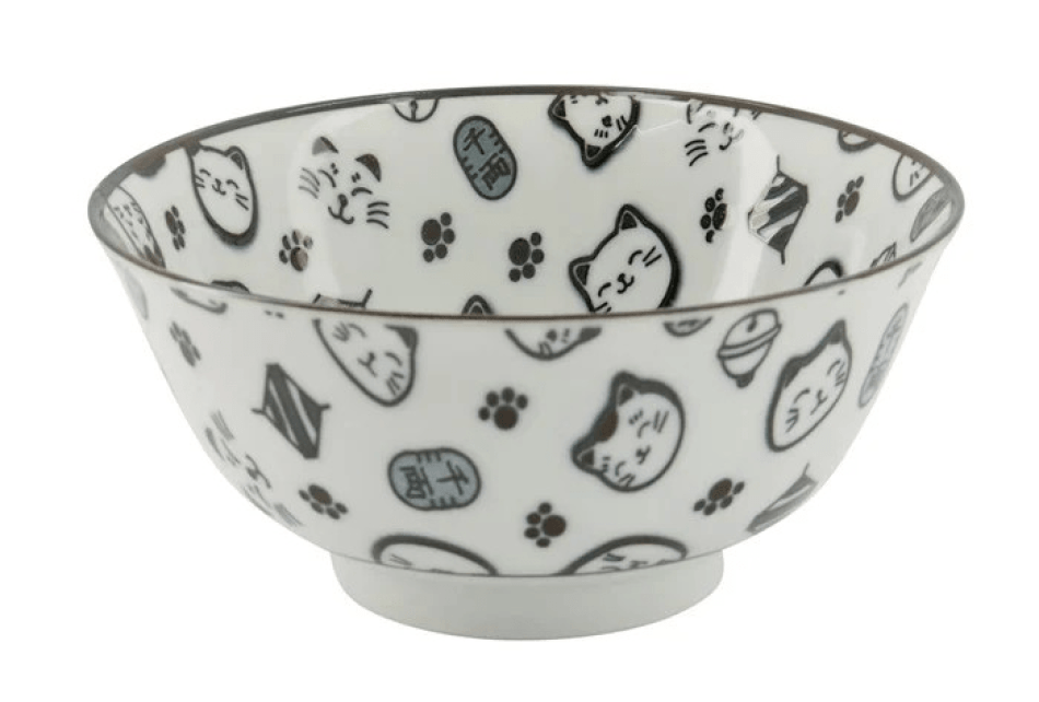 Tokyo Kawaii Gelukskat Neko Kom14.8x7cm 500ml Zwart