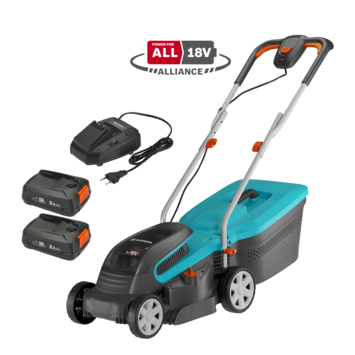 Gardena 2x18V grasmaaier 32cm Powermax 32/36V (Incl 2 accu's 2.5Ah + oplader)