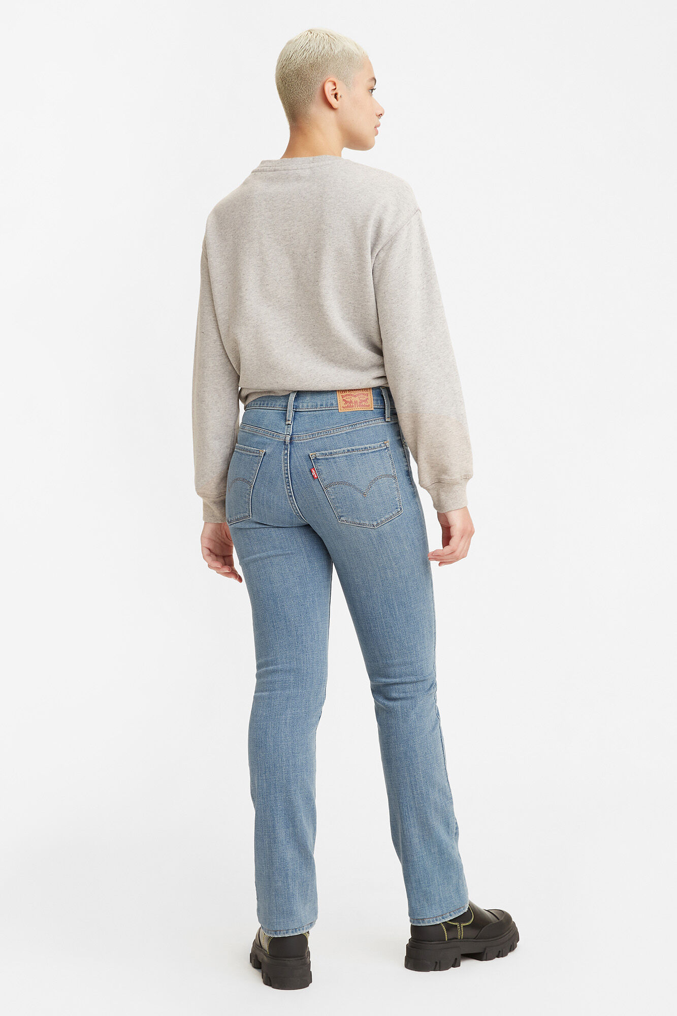 Calça jeans reta de cintura alta 724™