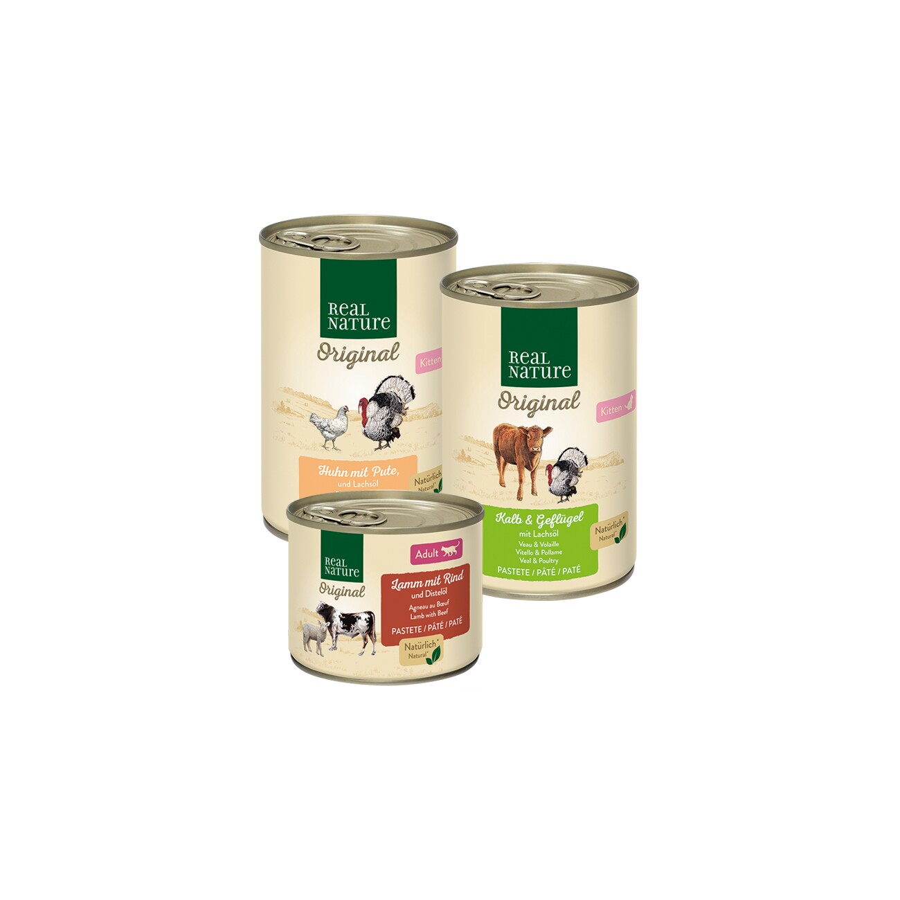 REAL NATURE Classic Nassfutter Katze, Kittenpaket 6x400 g