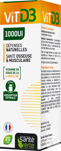 Santé Verte VitD3 1000UI Spray Flacon 20ml