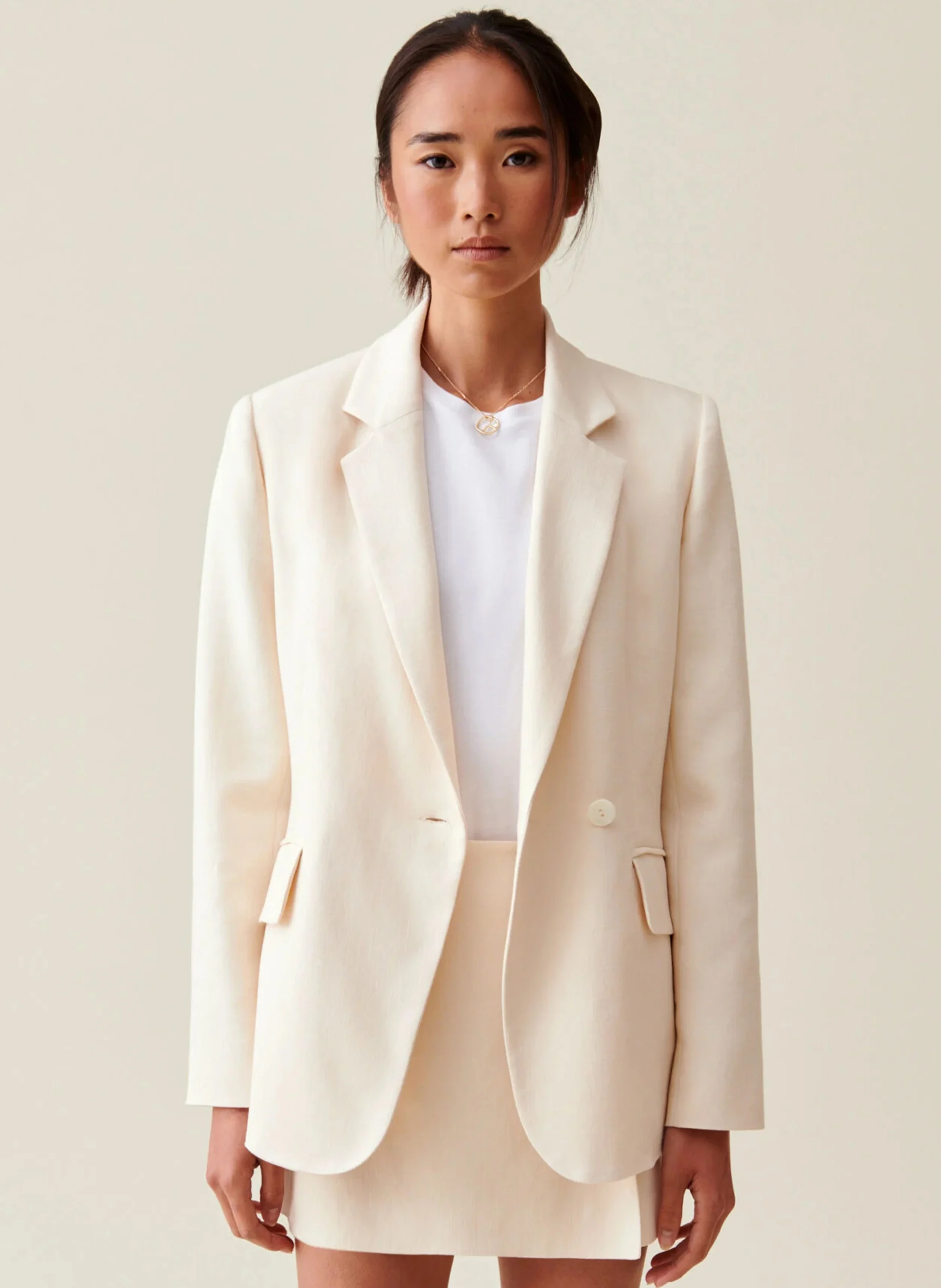 Blazer droit| Blanc