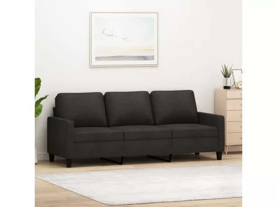 Canapé à 3 places Noir 180 cm Tissu