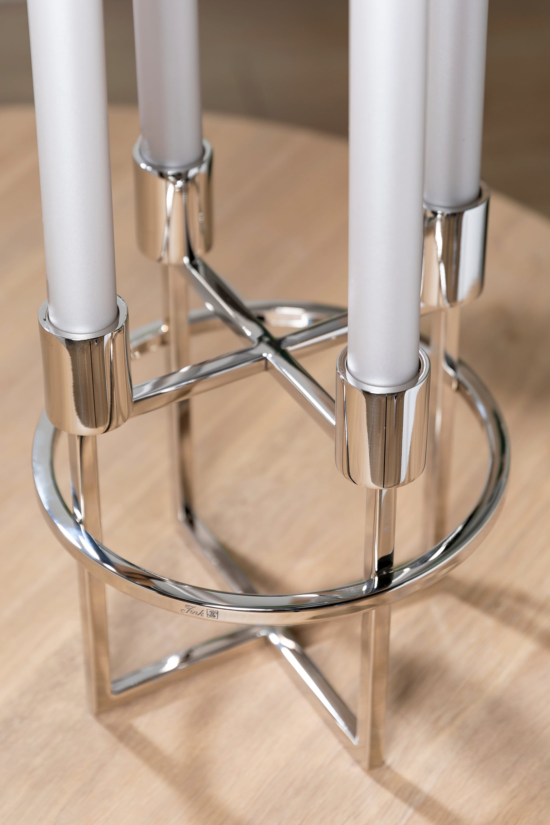 Fink Stabkerzenleuchter 4-flammig CAPRICE 23 cm silberfarbig/vernickelt