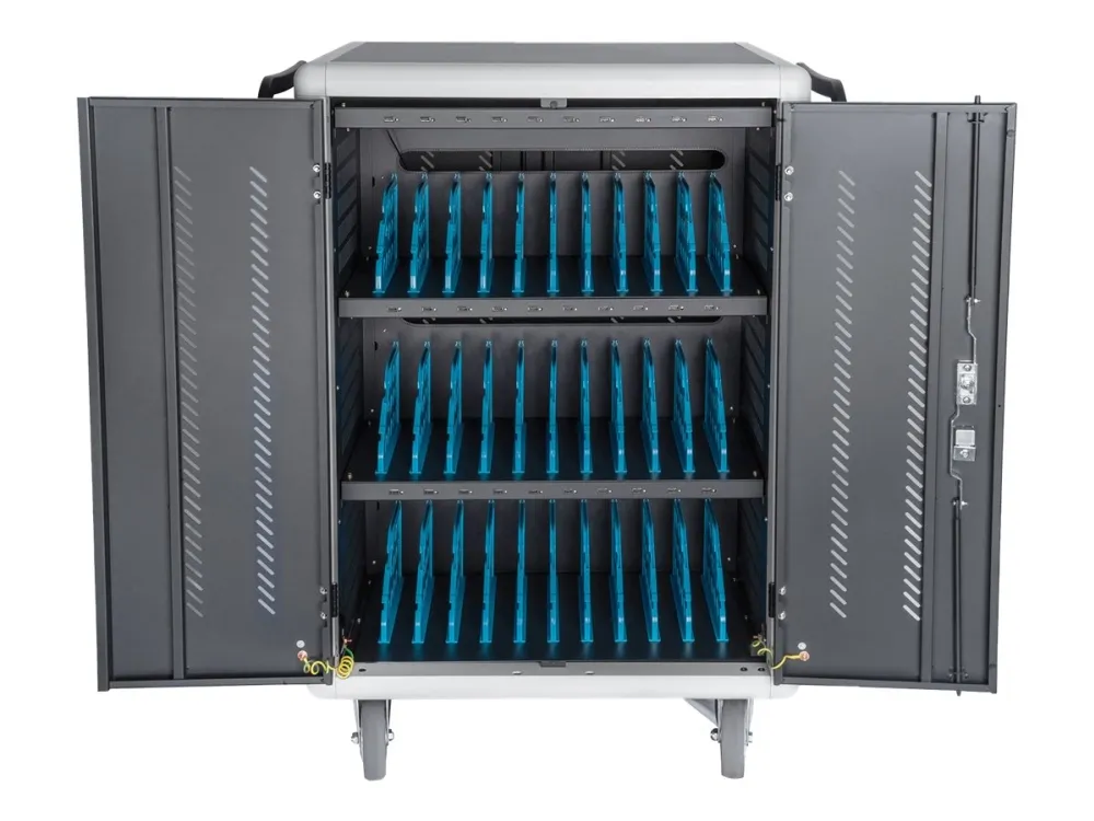 DIGITUS DN-45002 - Vogn med hjul (kun opladning) - for 30 tablets / notebooks - låsbar - stål - sort, RAL 9005 - skærmstørrelse: op til 15,6