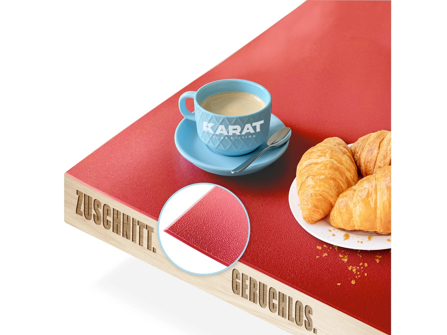 KARAT Tafelkleed Empire met Afgeschuinde Rand Rood 80 x 55 cm