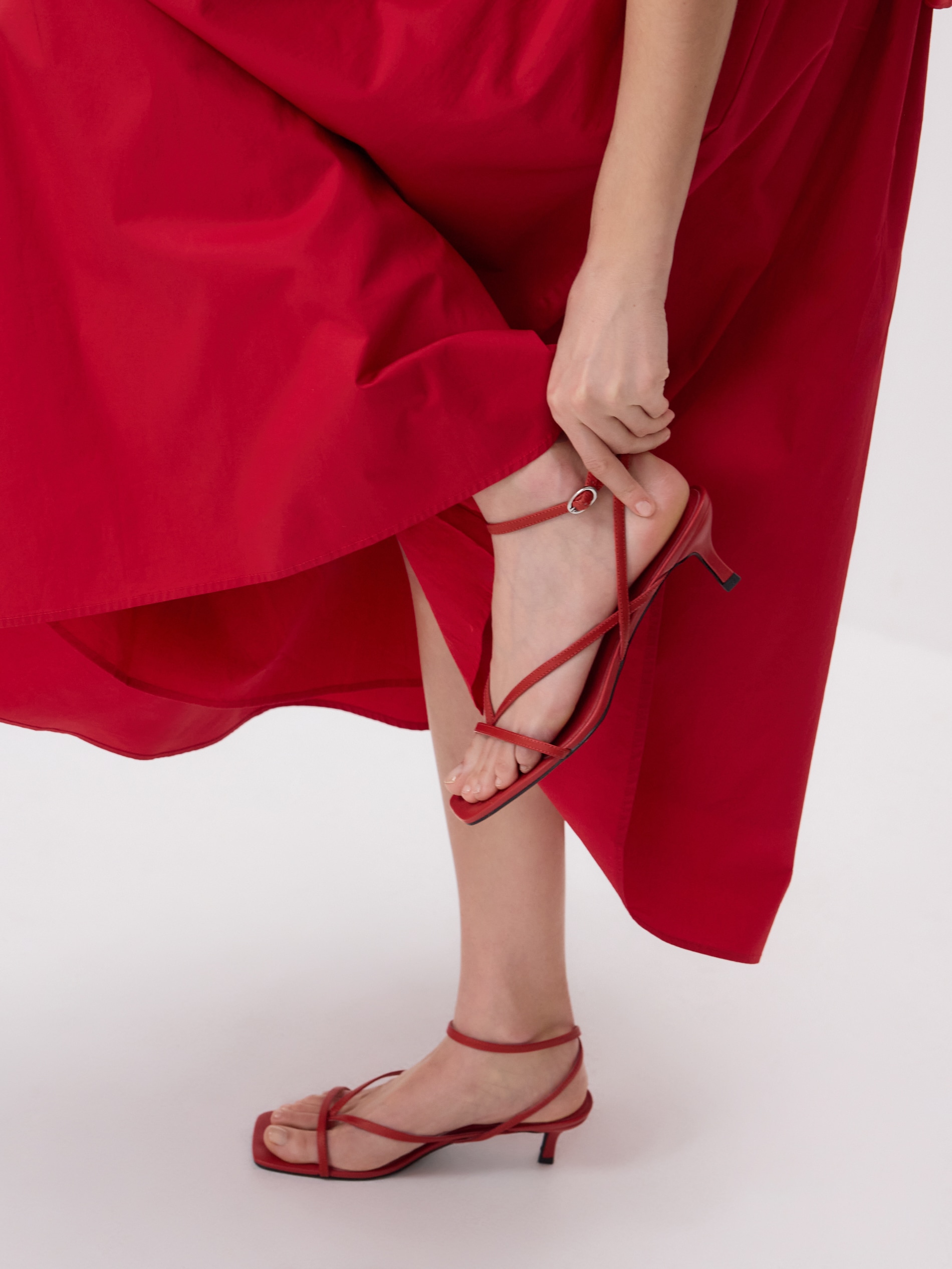 Ledersandalen mit Absatz