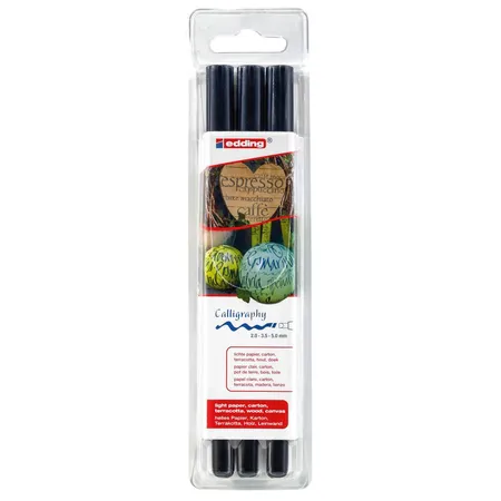 edding 1255 Calligraphy pen, schwarz, 3-teiliges Set