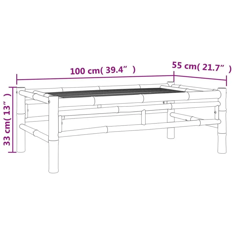 vidaXL - Tuintafel - Bruin - Bamboe - 100 x 55 x 33 cm