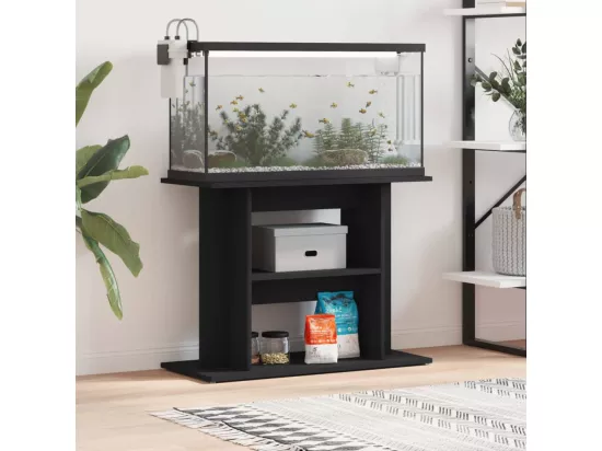 Support pour aquarium noir 80x35x60 cm bois d'ingénierie