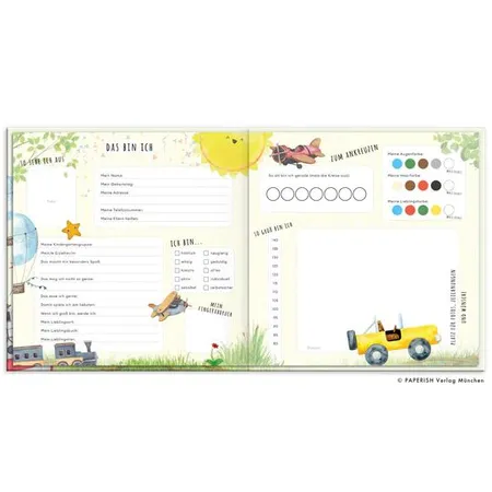 PAPERISH Kindergartenfreunde - Fahrzeuge: ein Album für meine ersten Freunde (Freundebuch)