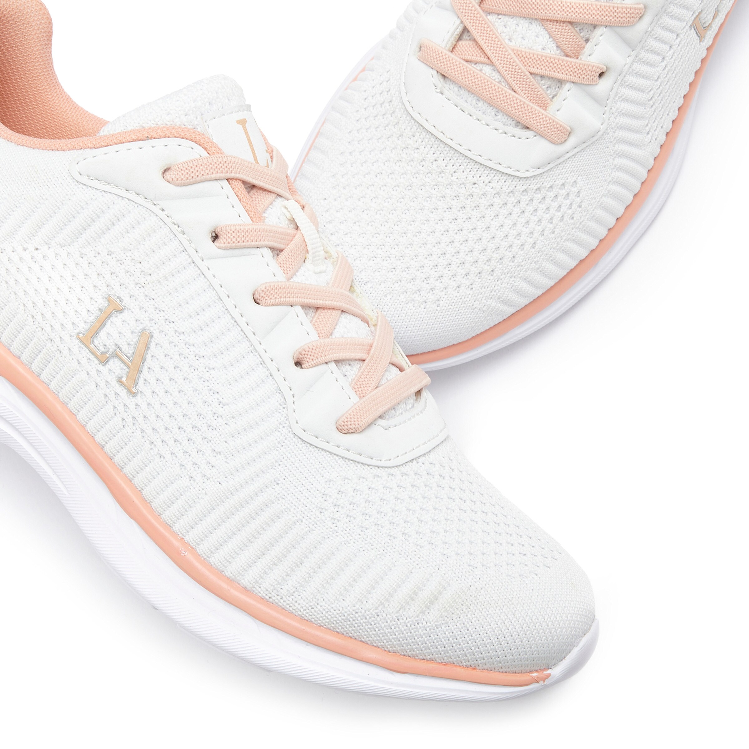 LASCANA Sneaker in weiß/rosé
