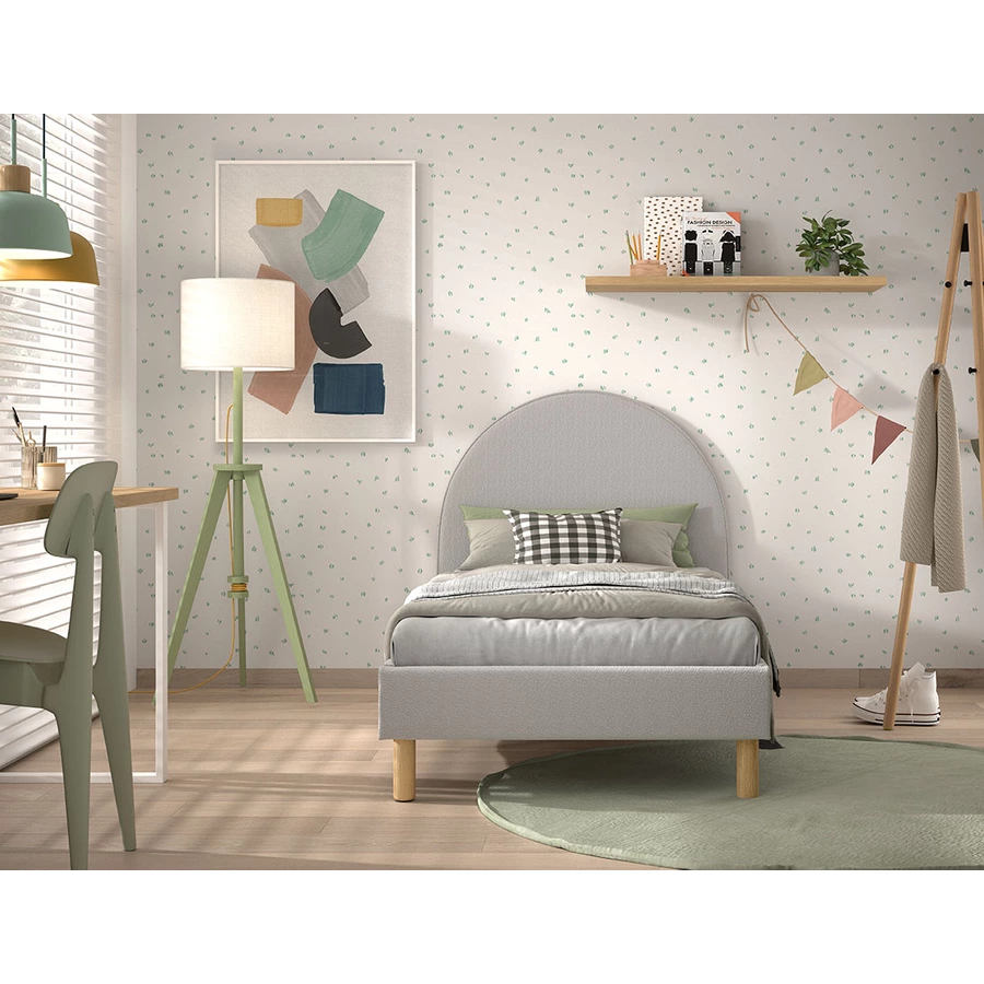 VIPACK Polsterbett MOON 90 x 200 cm grau
