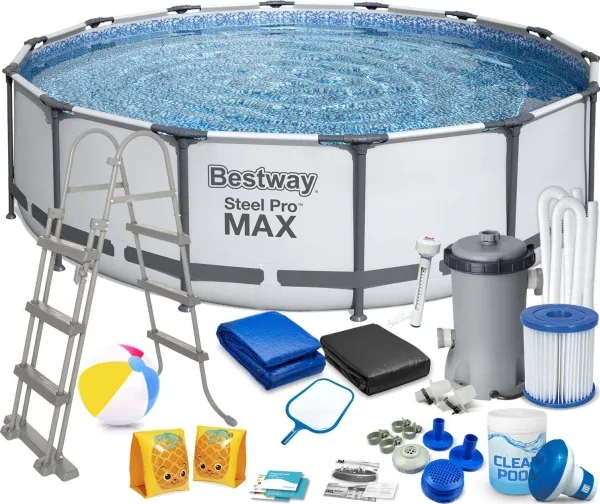 Bestway 56950, 13030 L, Indrammet pool, Stige, Blå, 54 kg
