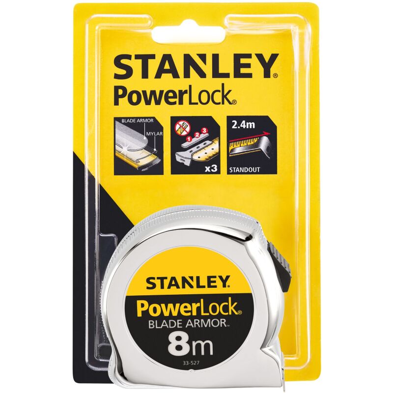 Mètre ruban STANLEY Powerlock Blade Armor - 8 m x 25 mm