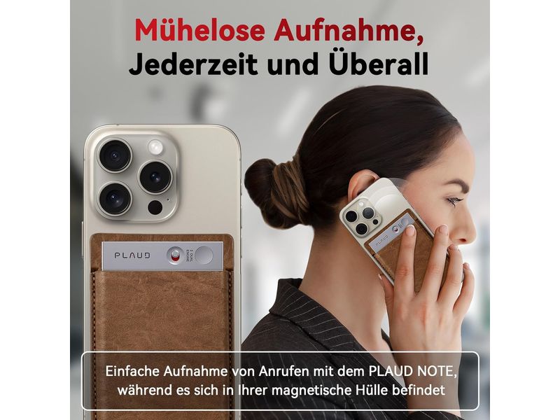 Plaud Note Magnetische Hülle Braun Passend zum Plaud Note AI Voice Recorder