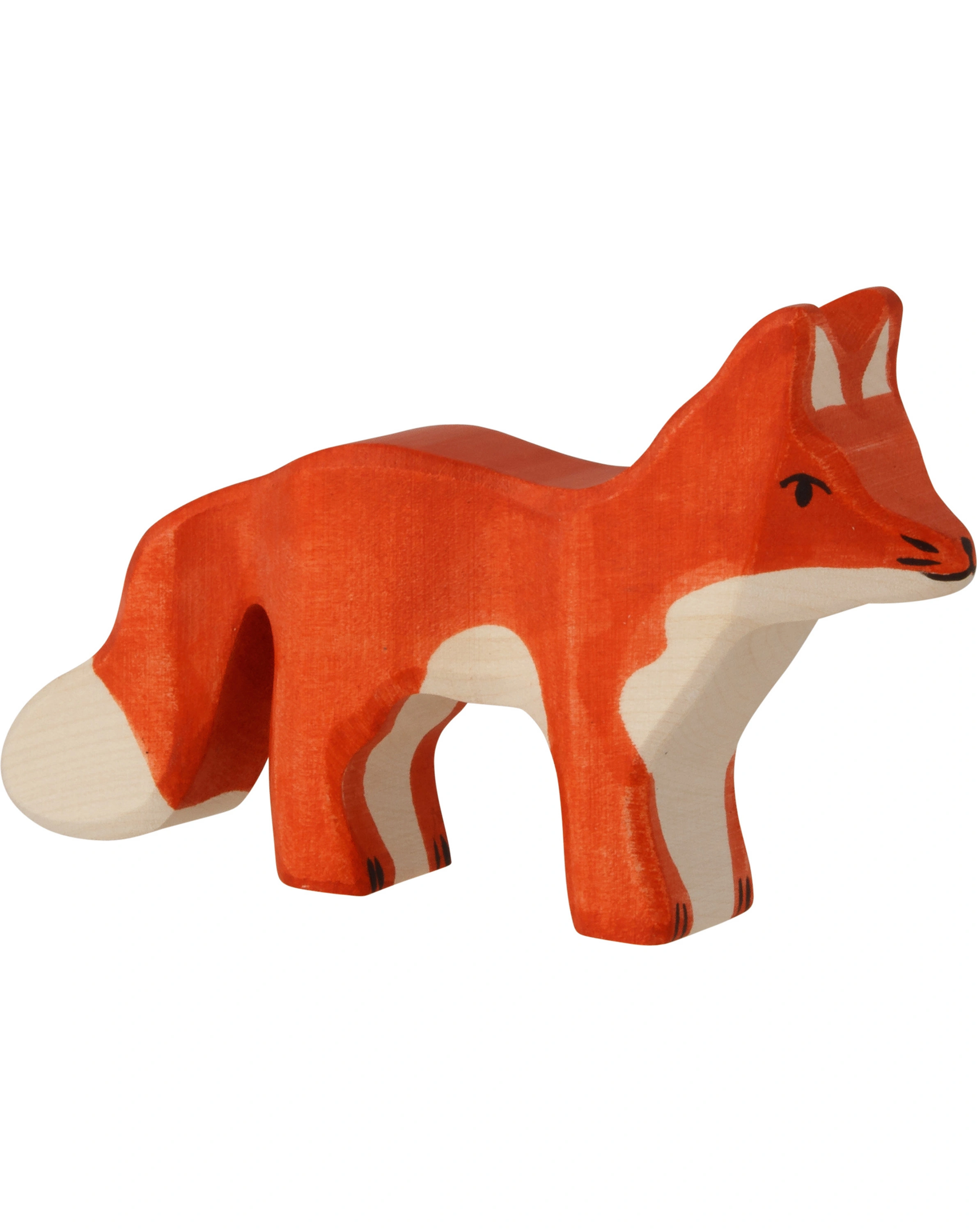 Holztier FUCHS STEHEND in orange