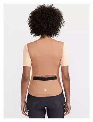 Maillot manches courtes vélo Craft Pro Gravel Sable Femme