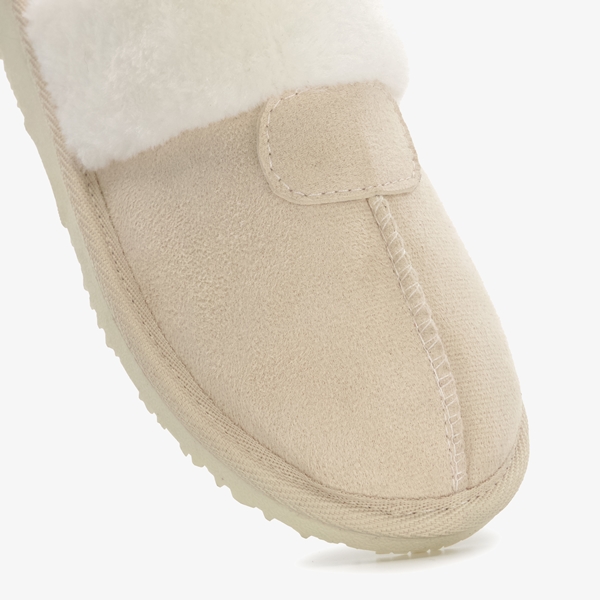 Thu!s gevoerde dames pantoffels beige
