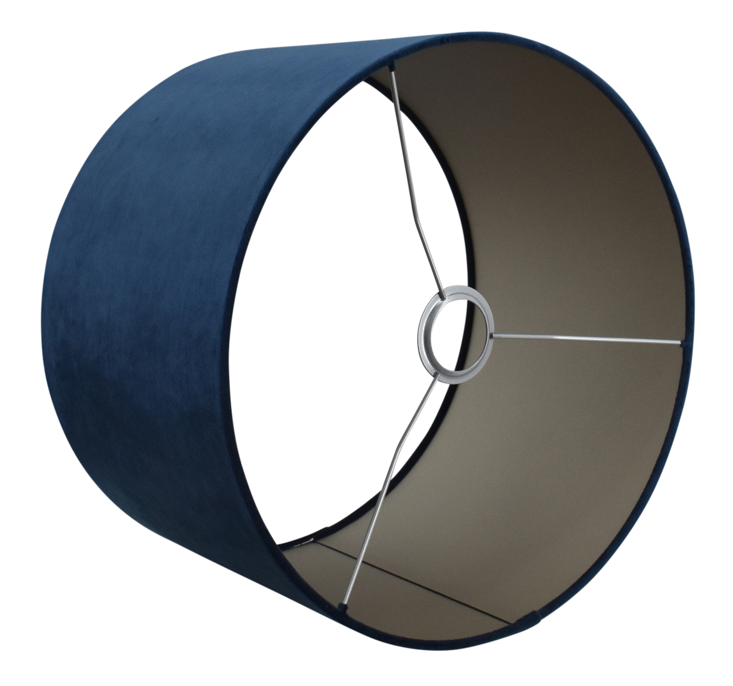 Lampenkap Alice blauw op taupe 35x35x22cm