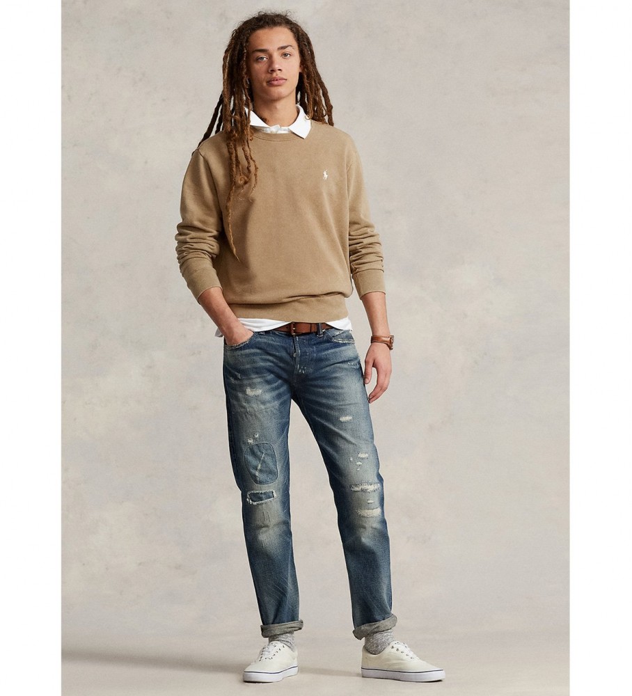 Moletom Ralph Lauren marrom em malha felpuda