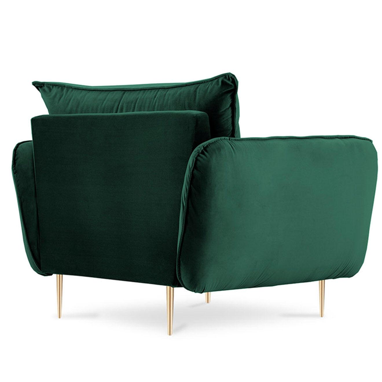 Cosmopolitan Design Fauteuil en Velours Vienna vert bouteille - 97x94x95 cm