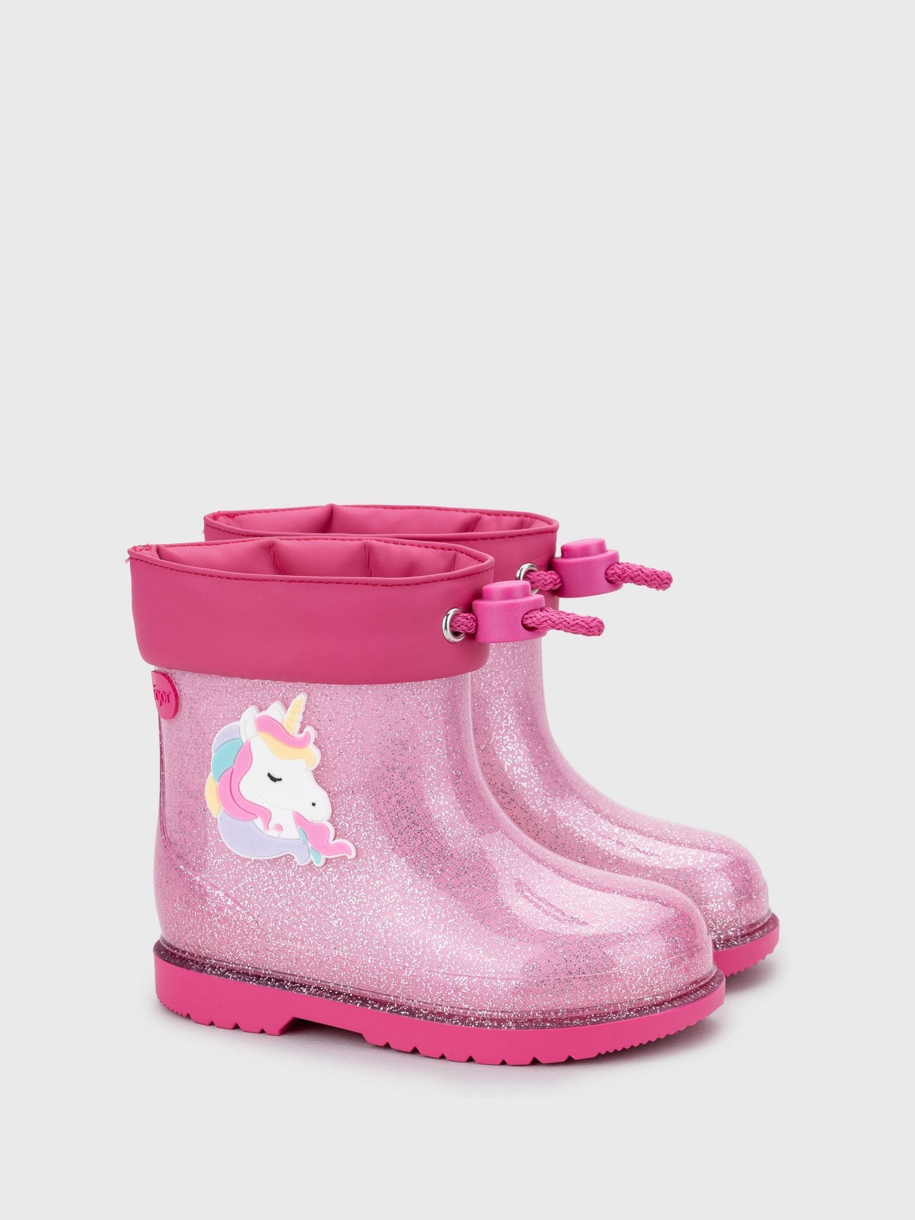 Roze - Igor Glitter Unicorn Ankle Wellies