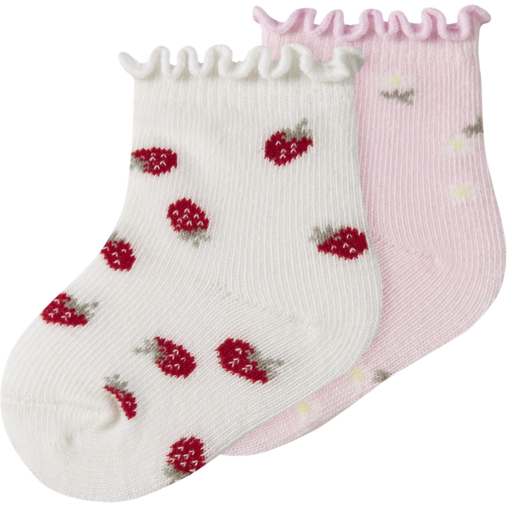 Køb Name It Cloud Dancer Cradle Pink Nbfjuberry 2P Strømper