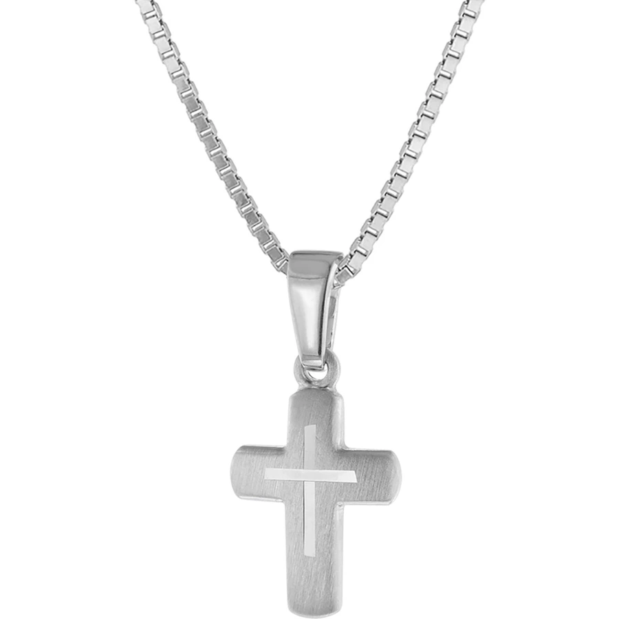 trendor Kinder-Halskette mit Kreuz 925 Silber silver