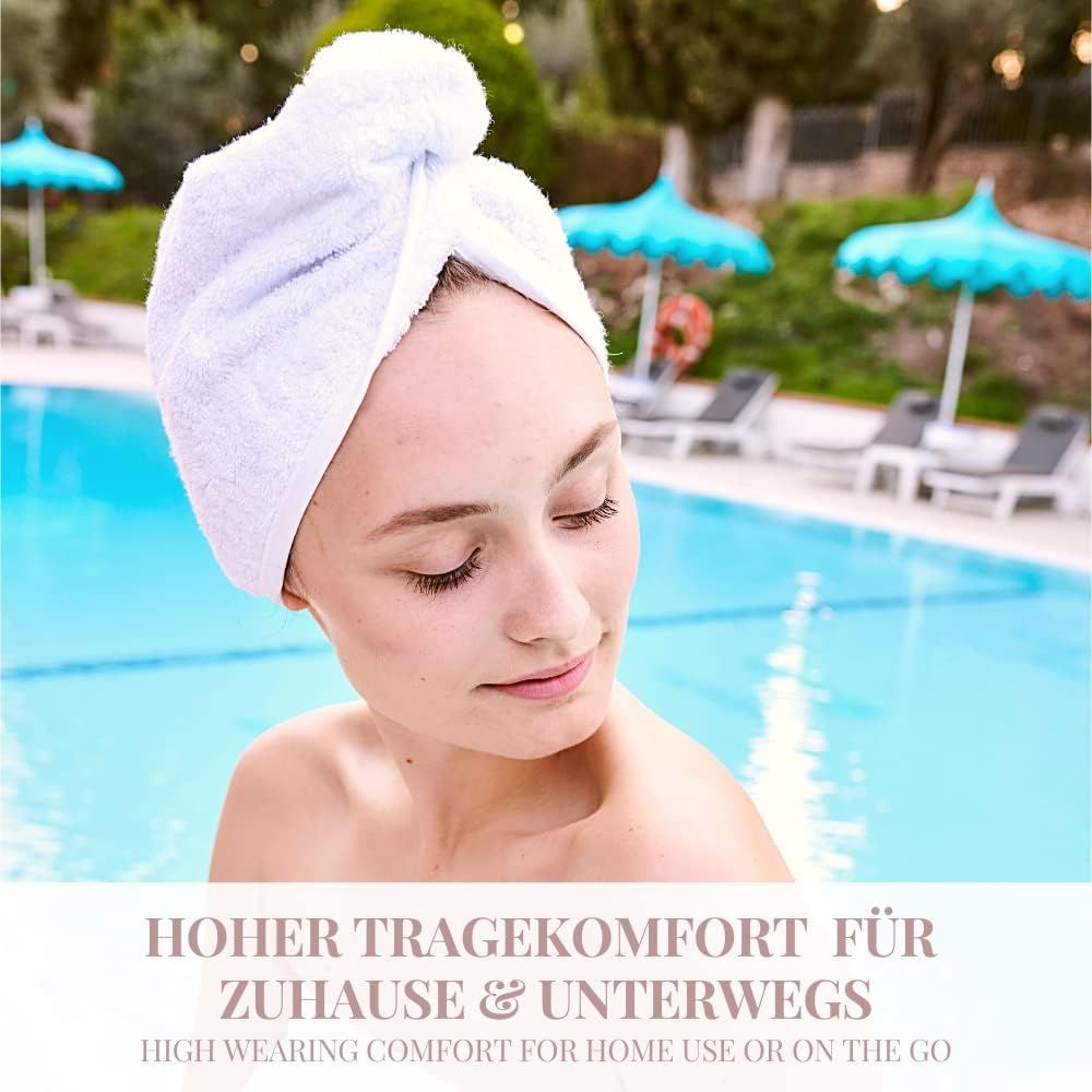Carenesse Haarturban Kopfhandtuch weiß