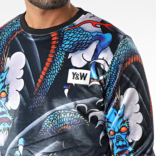 Sweat Crewneck Réversible Dragon Noir