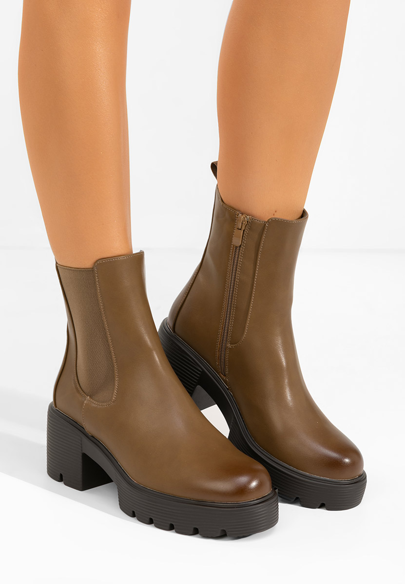 Bottines chelsea femme kaki Zirena