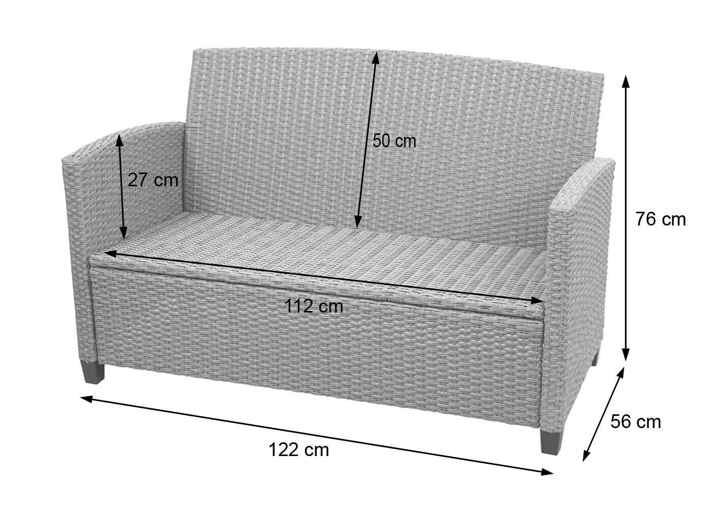 XXL Poly-Rattan Garnitur MCW-F10, Balkon-/Garten-/Lounge-Set Sitzgruppe, Sofa Sessel mit Kissen Spun Poly ~ grau-braun