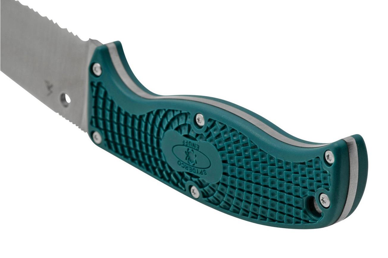 Spyderco Enuff 2 FB31SBL2K390 K390, Blue FRN, serrated vaststaand mes