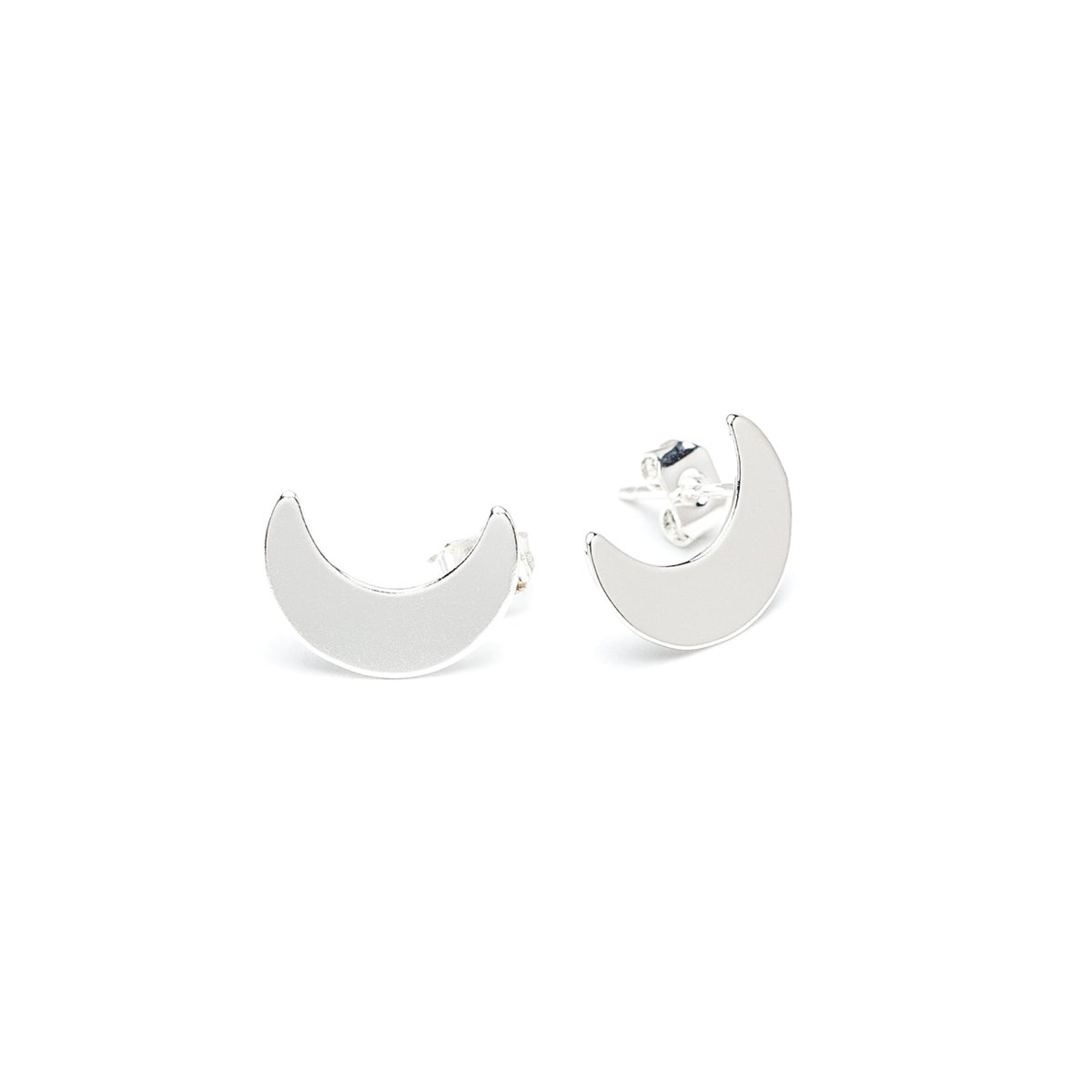 boucles d'oreilles puces lunes plaqué argent - SÉLÉNÉ