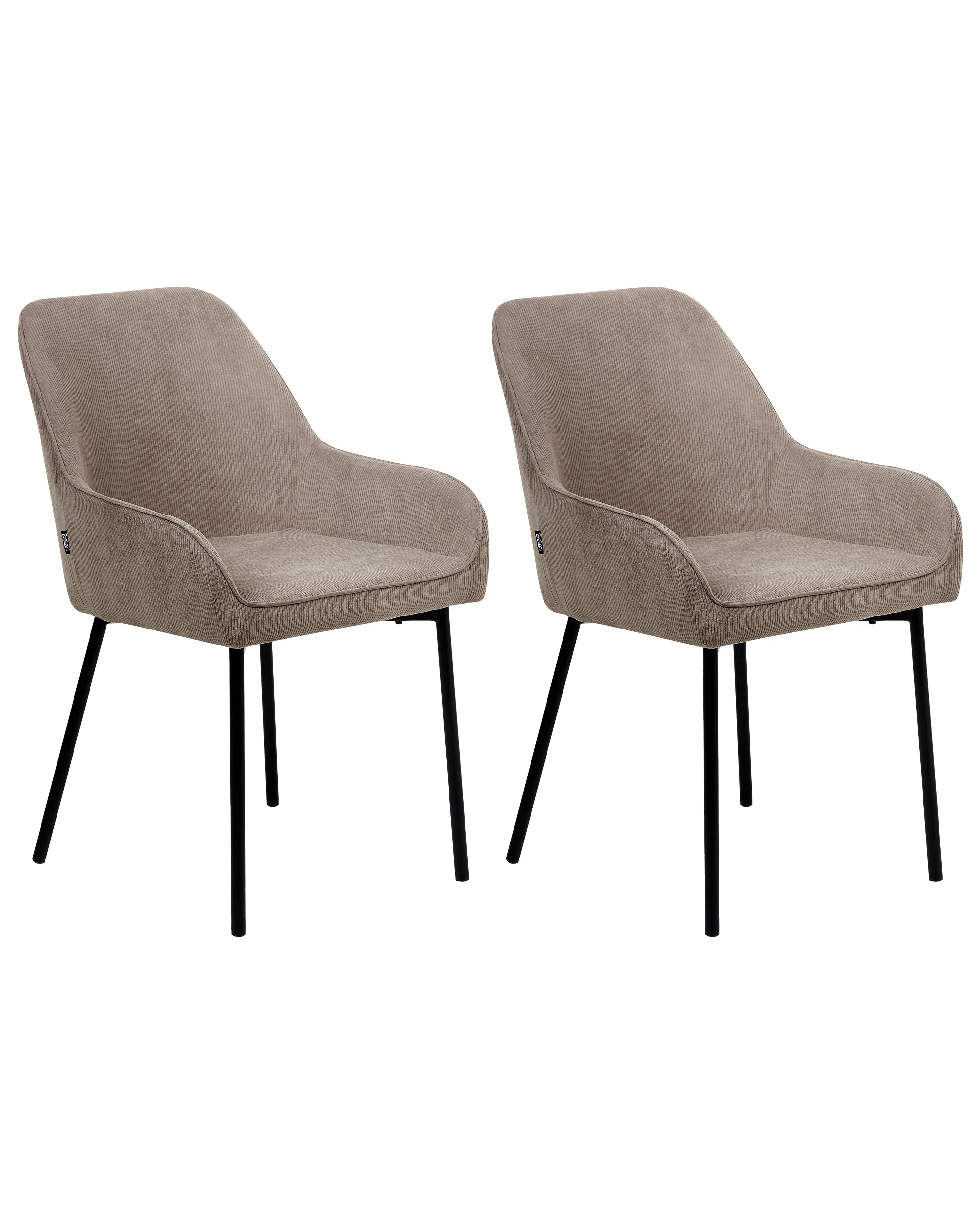 Set van 2 eetkamerstoelen LOVERNA Corduroy Beige