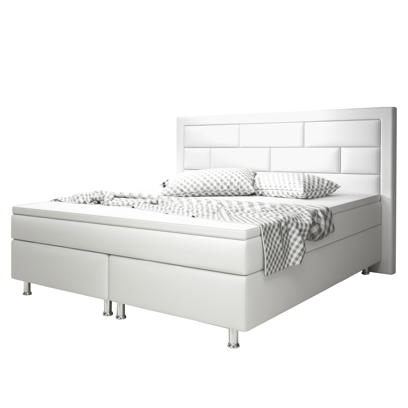 Boxspringbett - weiß - H3 - 180x200 cm