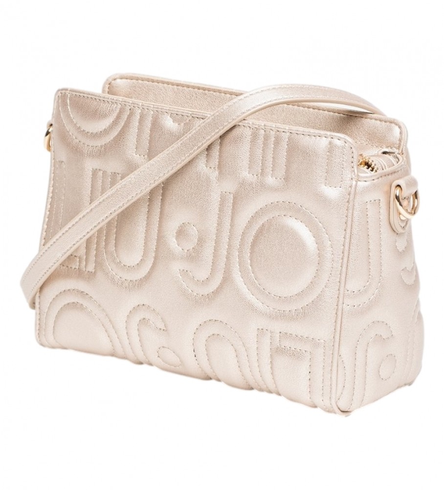 Bolsa pequena Liu Jo com logotipo em ouro rosa - 16x22x9cm -