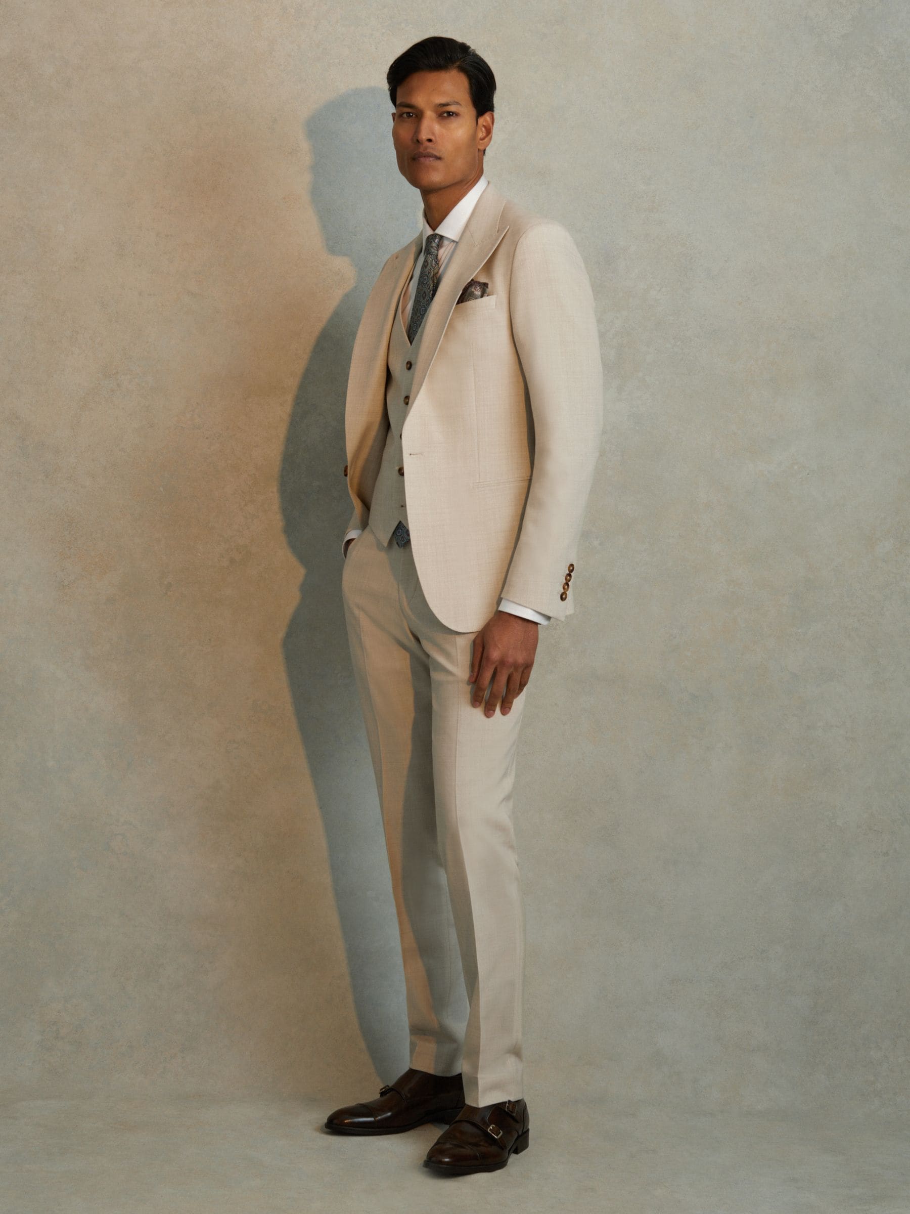 Reiss Belmont W slim-fit herenvest met enkele rij knopen