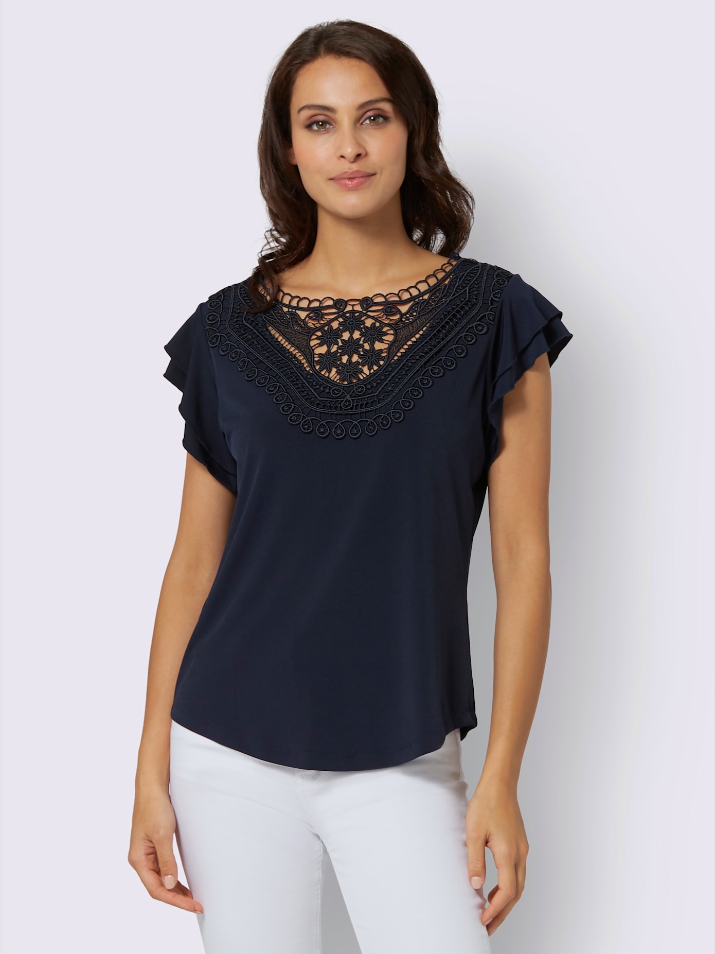 T-shirt à manches courtes superbe dentelle