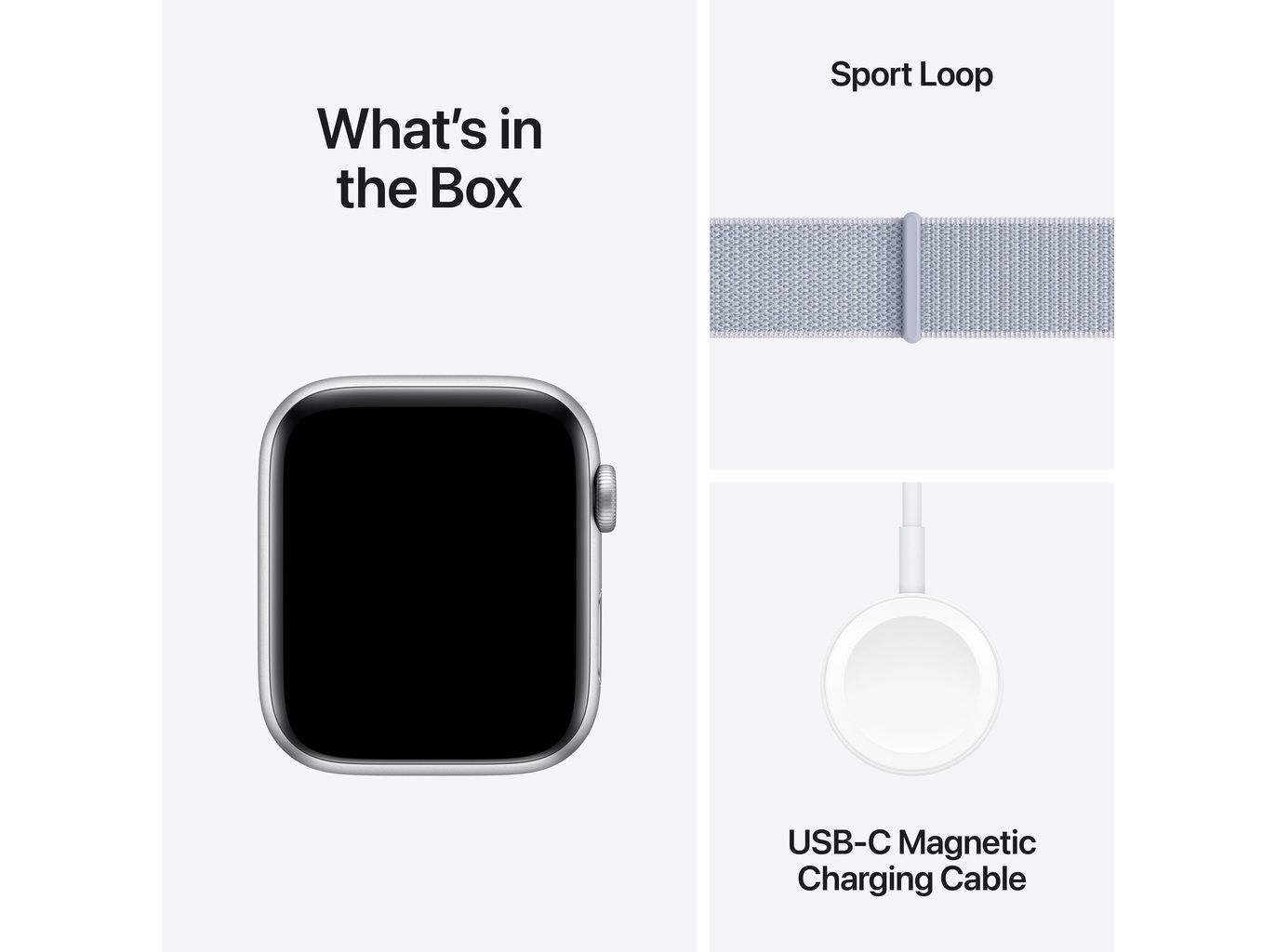 APPLE WATCH SE GPS 44MM PRATEADO COM BRACELETE LOOP DESPORTIVA AZUL-NÚVEM