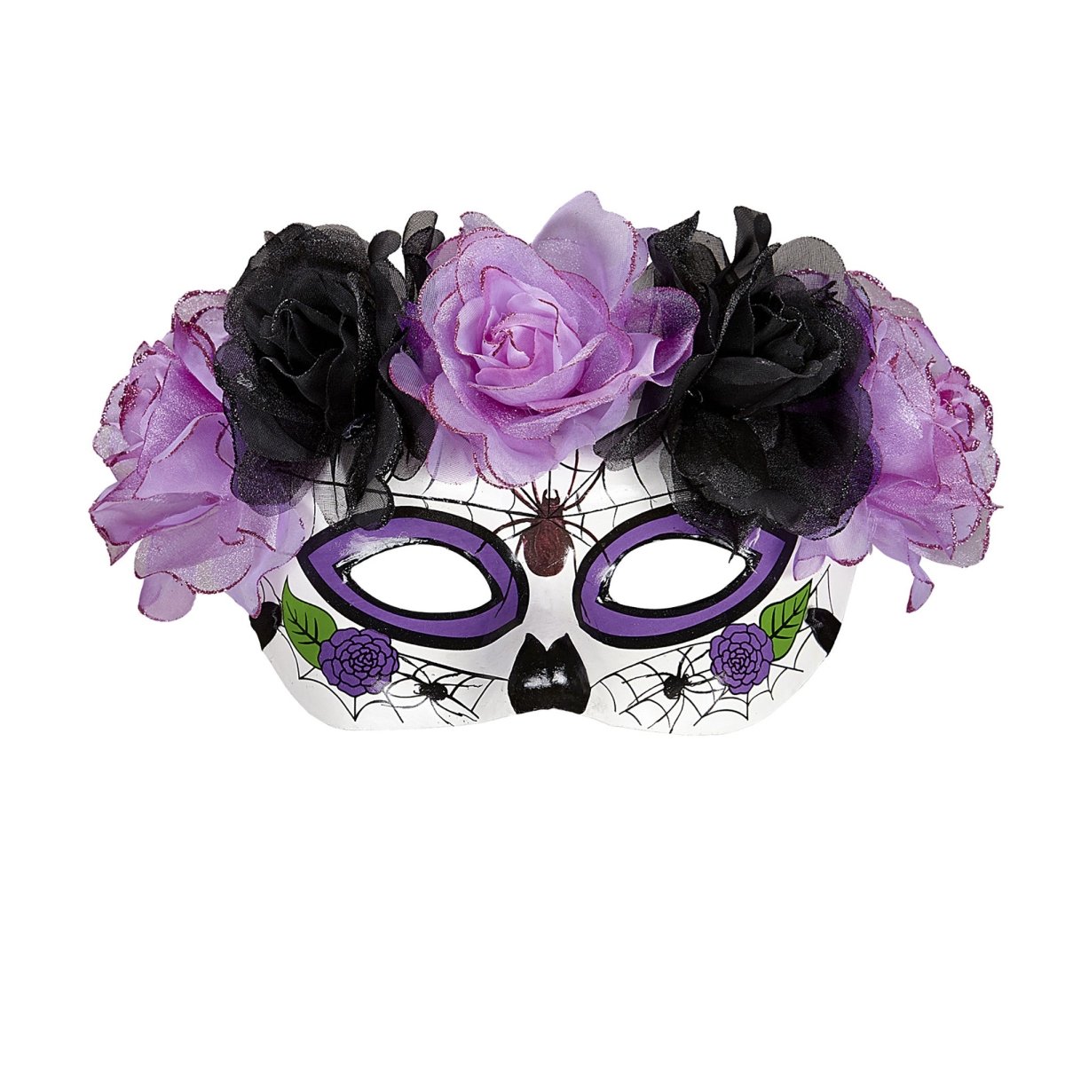 Dia De Los Muertos Oogmasker Paars Rozen