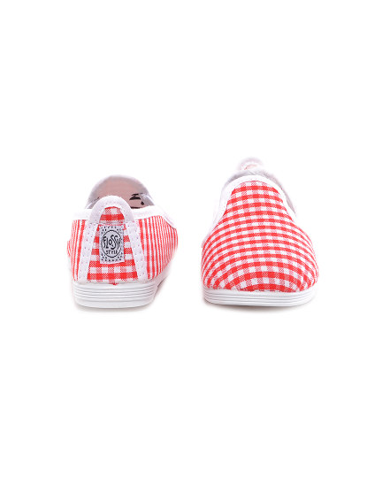 Red Checkered Print Slip-ons